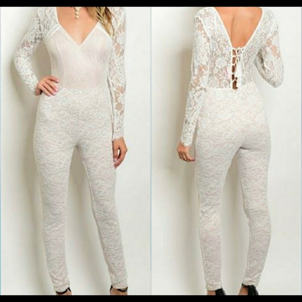 NWT White lace jumpsuit